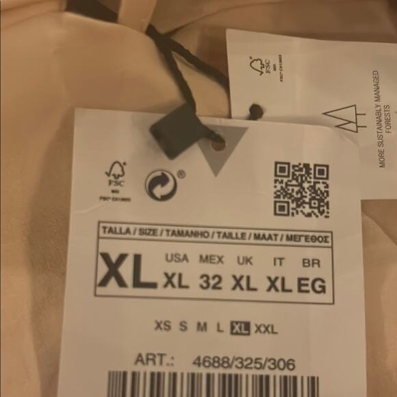 Zara Cream Linen Blend Halter Cut Out Sundress NWT Size XLarge - Picture 11 of 11